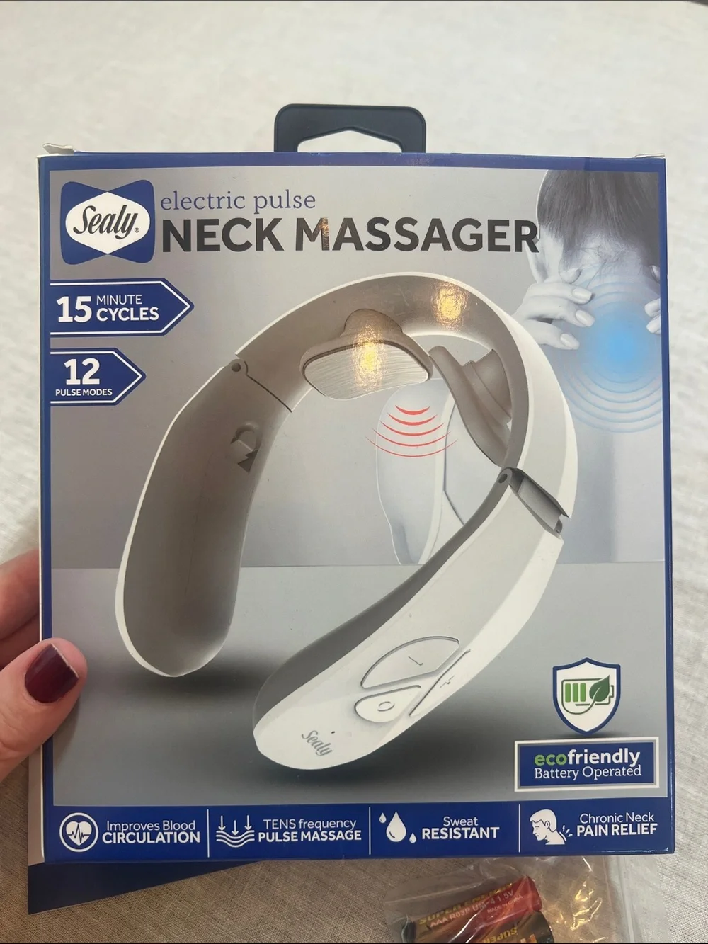 Sealy Electronic Pulse Neck Massager (MA-110). NIB